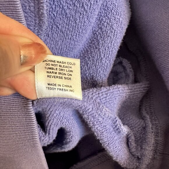 Teddy Fresh Color block Hoodie Sweatshirt Small Purple Pink 1990s Style - Picture 9 of 10